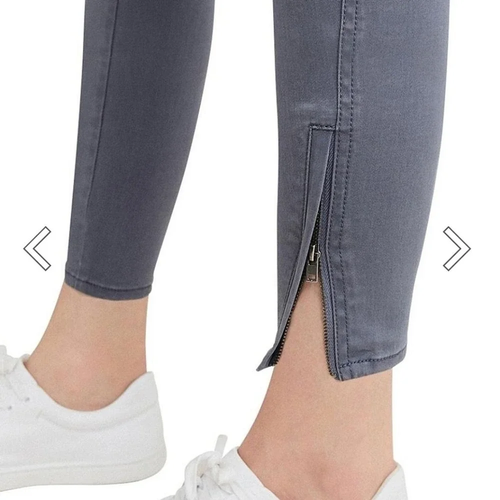 Witchery Skinny Jeans Womens US 4 Grey Ankle Zip European Denim Chic Minimalist
